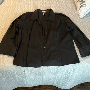 Cute Black Old Navy Loose Long Sleeve Button Down